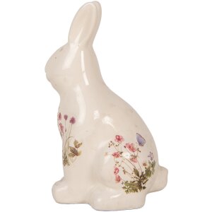 Clayre & Eef 6CE1959M Decoratief Konijn Beige Roze Keramiek 13x10x21 cm