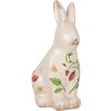 Clayre & Eef 6CE1960M Decoratief Konijn Keramiek Beige Rood 13x10x21 cm