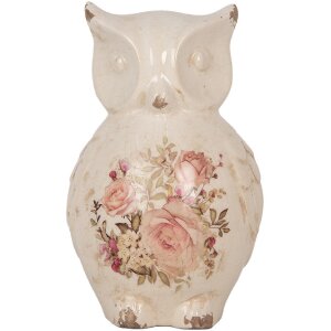 Clayre & Eef 6CE1961L Decoratieve Uil Keramiek Beige...