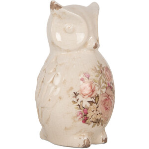 Clayre & Eef 6CE1961L Decoratieve Uil Keramiek Beige...