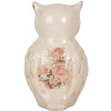 Clayre & Eef 6CE1961L Decoratieve Uil Keramiek Beige Roze 13x12x22 cm