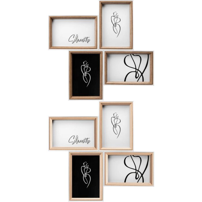 Walther Silhouette houten galerie wit/beuken 4 fotos 10x15 cm 13x18 cm