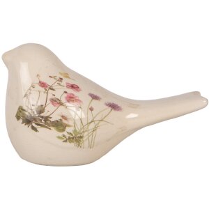 Clayre & Eef Decoratie Vogel Beige Roze 16x7x9 cm...