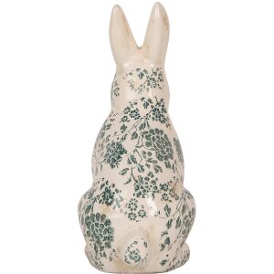 Clayre & Eef 6CE1955L Decoratief Konijn Keramiek Beige Groen 16x12x28 cm