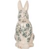 Clayre & Eef 6CE1955L Decoratief Konijn Keramiek Beige Groen 16x12x28 cm