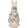 Clayre & Eef 6CE1955M Decoratief Konijn Beige Groen Bloemenpatroon 13x10x21 cm