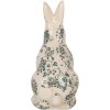 Clayre & Eef 6CE1955M Decoratief Konijn Beige Groen Bloemenpatroon 13x10x21 cm