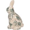 Clayre & Eef 6CE1955M Decoratief Konijn Beige Groen Bloemenpatroon 13x10x21 cm