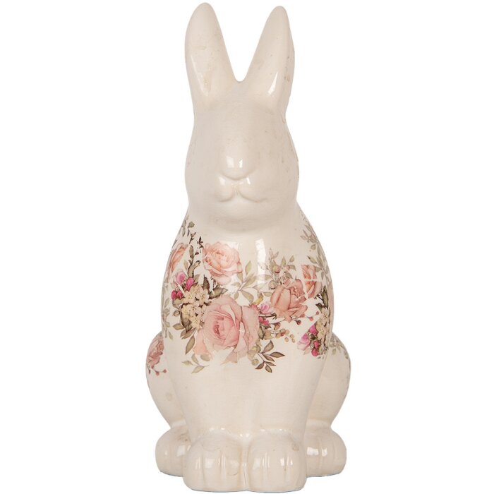 Clayre & Eef 6CE1956L Sierkonijn Beige Roze 16x12x28 cm