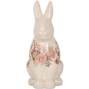 Clayre & Eef 6CE1956L Sierkonijn Beige Roze 16x12x28 cm