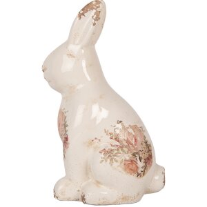 Clayre & Eef 6CE1957M Decoratief Konijn Beige Roze 13x10x21 cm Keramiek