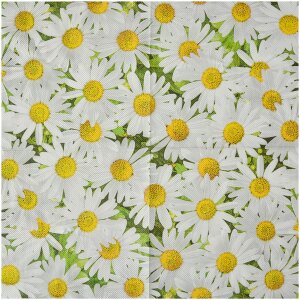 Clayre & Eef 73076 Papieren servetten madeliefjes 33x33 cm 20 stuks