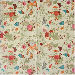 Clayre & Eef 73081 Papieren Servetten 33x33 cm Beige Roze Bloemmotief