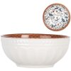 Clayre & Eef 6CEBO0087 Keramische Kom Wit Bruin Ø 10x4 cm Boho Stijl