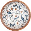 Clayre & Eef 6CEBO0087 Keramische Kom Wit Bruin Ø 10x4 cm Boho Stijl