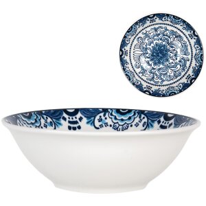 Clayre & Eef 6CEBO0166 Soepkom Wit Blauw Ø...