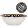 Clayre & Eef 6CEBO0168 Keramische Kom Wit Zwart Ø 16x5 cm 350 ml