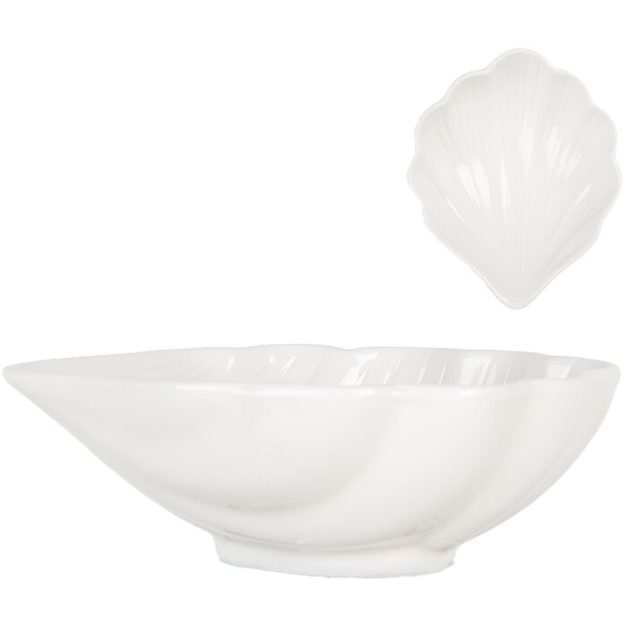 Clayre & Eef 6CEBO0176 Kom Wit Keramiek 12x10x4 cm Landelijke stijl