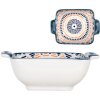 Clayre & Eef 6CEBO0185 Kom Wit Blauw Keramiek 11x8x4 cm 75 ml