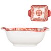 Clayre & Eef 6CEBO0186 Keramisch Schaaltje Wit Rood 11x8x4 cm 75 ml