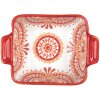 Clayre & Eef 6CEBO0186 Keramisch Schaaltje Wit Rood 11x8x4 cm 75 ml