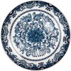 Clayre & Eef 6CEDP0166 Bord Ø 21 cm Wit Blauw Boheems Ontbijt Keramiek