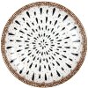 Clayre & Eef 6CEDP0167 Bord Keramiek Witbruin Boheems Ø 21x3 cm