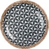 Clayre & Eef 6CEDP0168 Bord Ø 21 cm boho design keramiek wit-zwart