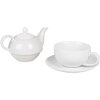 Clayre & Eef 6CETEFO0001 Thee-voor-Eén-Set Wit Keramisch Landelijk Stijl 350ml 250ml