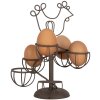 Clayre & Eef 6Y5701 Eierhouder Bruin IJzer Landelijke Stijl Ø 17x23 cm