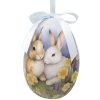 Clayre & Eef 65911 Decoratiehanger eierset 6 Ø 7x10 cm Paasdesign dierenmotieven