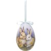 Clayre & Eef 65911 Decoratiehanger eierset 6 Ø 7x10 cm Paasdesign dierenmotieven