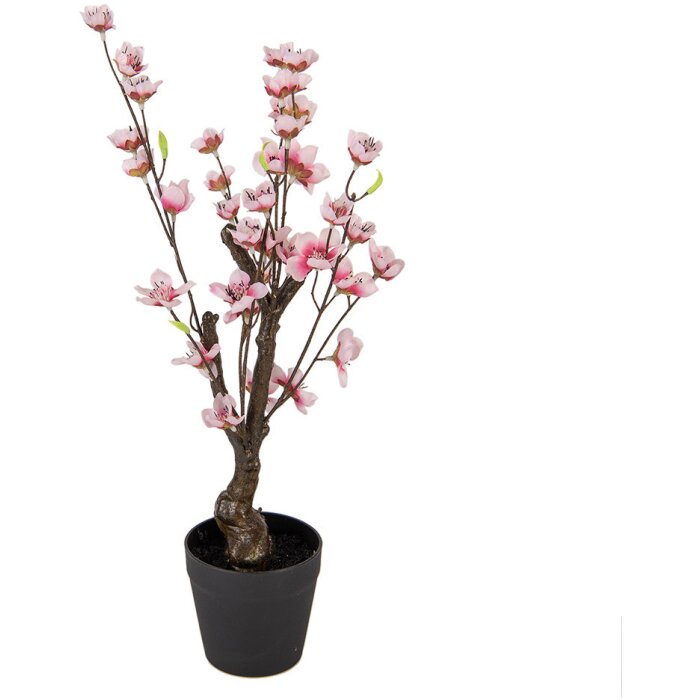 Clayre & Eef 6PL0373 Decoratieve Kersenbloesemboom Roze Bruin 10x10x48 cm