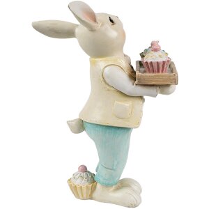Clayre & Eef 6PR4392 Decoratief Konijn Beige Geel Polyresin 11x6x16 cm