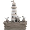 Clayre & Eef 6PR4422 Decoratieve Vuurtoren Wit Bruin 10x4x12 cm Polyresin