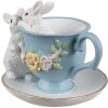 Clayre & Eef 6PR5178 Decoratief Konijn Wit Blauw 13x16x12 cm
