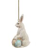Clayre & Eef 6PR4396 Hanger Konijn Beige Blauw 6x3x9 cm Polyresin