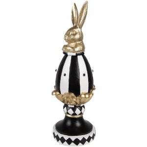 Clayre & Eef 6PR5192 Decoratief Ei Zwart Wit Goud...