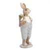 Clayre & Eef 6PR5249 Decoratief Konijn Beige Blauw 6x6x17 cm Landelijke Stijl