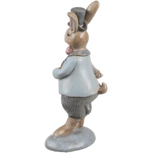 Clayre & Eef 6PR5256 Decoratief Konijn Beige Blauw 8x7x19 cm Landelijke Stijl