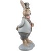 Clayre & Eef 6PR5256 Decoratief Konijn Beige Blauw 8x7x19 cm Landelijke Stijl