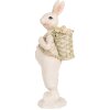 Clayre & Eef 6PR5241 Decoratief Konijn Wit Groen 6x6x17 cm Landelijke Stijl