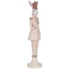 Clayre & Eef 6PR5117 Decoratief Konijn Wit Roze 11x11x44 cm Landelijke Stijl