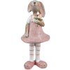 Clayre & Eef 6PR5247 Decoratief Konijn Beige Roze 5x5x11 cm Landelijke Stijl