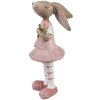 Clayre & Eef 6PR5247 Decoratief Konijn Beige Roze 5x5x11 cm Landelijke Stijl