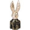 Clayre & Eef 6PR5488 Decoratieve Borstbeeld Konijn Wit Groen 13x12x32 cm