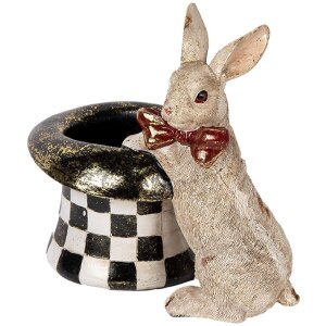 Clayre & Eef 6PR5492 Decoratief Konijn met Hoge Hoed...