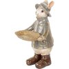 Clayre & Eef 6PR5496 Decoratie Konijn met Schaaltje Beige 15x19x29 cm