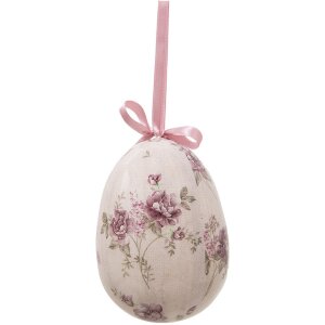 Clayre & Eef 65914 Decoratieve Hanger Eieren Set 2 Veelkleurig Ø 9x12 cm