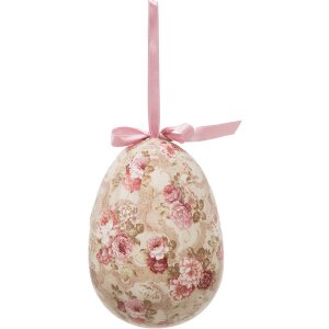 Clayre & Eef 65914 Decoratieve Hanger Eieren Set 2 Veelkleurig Ø 9x12 cm
